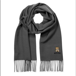 Moschino embroidered teddy wool scarf